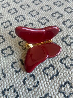 Nora Fleming Red Butterfly Charm with Gold Accent